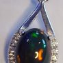 Ethiopian Black Opal 1.65 ct, S925 Silver Pendant rhodium plated Image 5