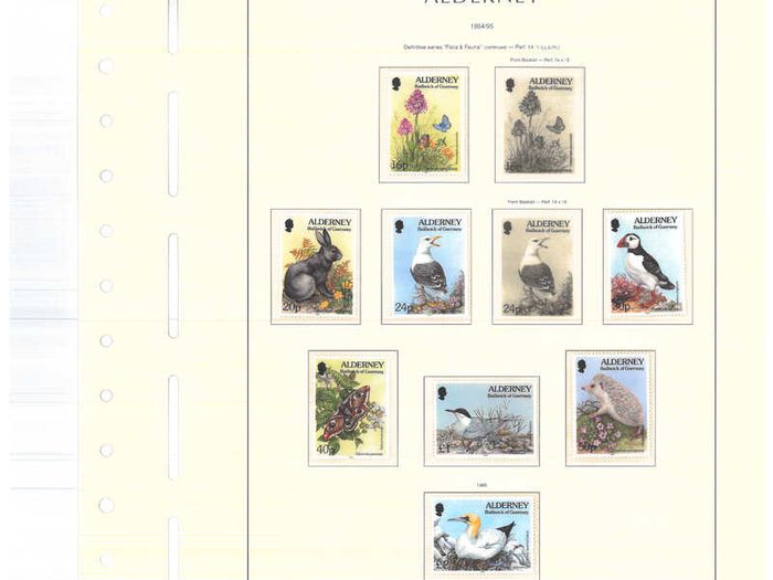1983-1999 Alderney Stamp collection including commemorative and definitive stamps on Lighthouse hingeless pages (16 pages)