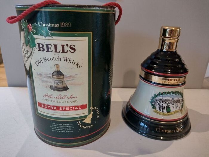 Wade Porcelain Decanter : Bell's Old Scotch Whiskey : Christmas 1989 : Comes with Original Box (Rare)
