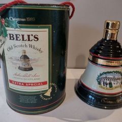 Wade Porcelain Decanter : Bell's Old Scotch Whiskey : Christmas 1989 : Comes with Original Box (Rare)
