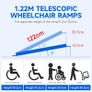 2PCS Telescopic Wheelchair Ramps, 4FT - 122L x 18.9W cm Portable Threshold Ramps,272kg Capacity,for Home Front Door Stair Steps Image 5