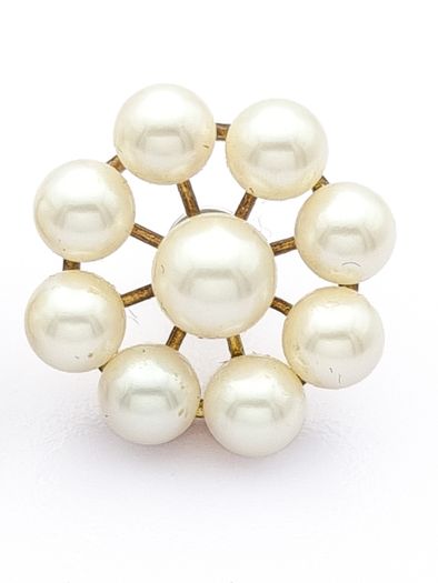 Vintage Gold Plated Faux Pearl Sterling Silver Earrings In Original Box
