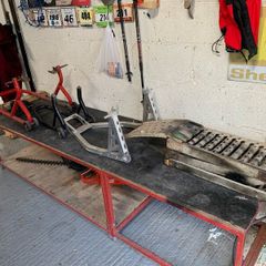 Motorcycle work bench loading ramp 3 padduch stand