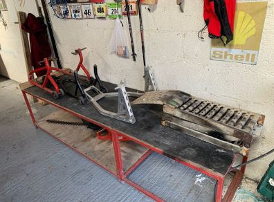 Motorcycle work bench loading ramp 3 padduch stand