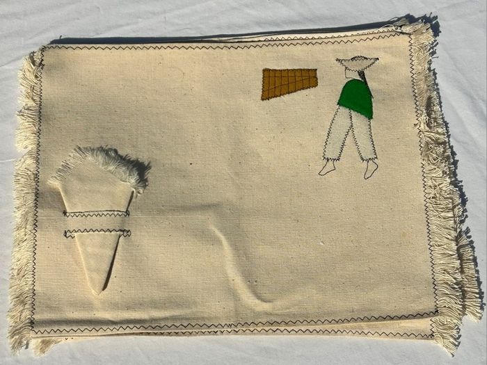 Vintage Folk Art Andean Embroidered Placemats - Set of 6 (Unused)