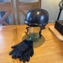 Antique/Vintage Leather Motorcycle Helmet/Gloves Image 2