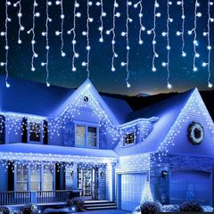 Icicle Lights Outdoor Christmas 2000 LED 60M Cool White Decorations String Fairy Lights with Timer for Xmas Garden & Party | Mains Powered Clear Cable