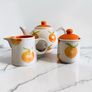 New Bright Citrus Hand-Painted Ceramic Tea Set Image 4