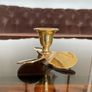 Pair of Vintage Handcrafted Brass Propeller Candle Holders Image 6