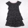 Jacques Vert Black Dusty Pink Polka Dots Tiered Layered Chiffon Flutter Sleeve Midi Dress 14UK/42EU Image 2