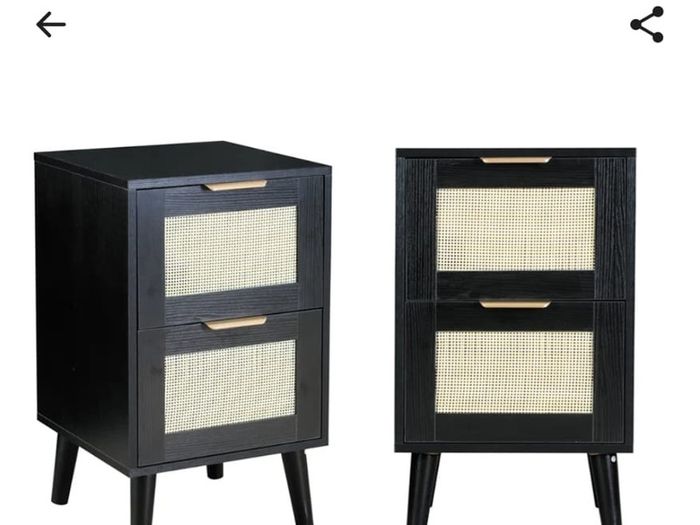 Bedside Cabinet 2 Drawers  (Set of 2 )New  Assembly- Instructions include