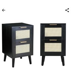 Bedside Cabinet 2 Drawers  (Set of 2 )New  Assembly- Instructions include