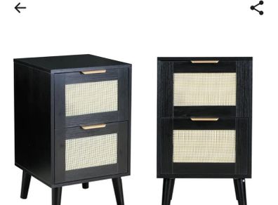 Bedside Cabinet 2 Drawers  (Set of 2 )New  Assembly- Instructions include