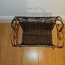 Antique iron and wicker magazine rack. Vintage antique magazine rack. Image 3