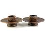 Mid Century Brutalist Bronze Candlesticks Image 3