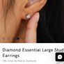 Monica Vinader Large diamond stud earrings Image 4