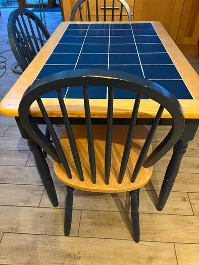 Tiled kitchen table with 4 chairs