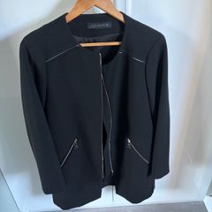 Zara black zip coat