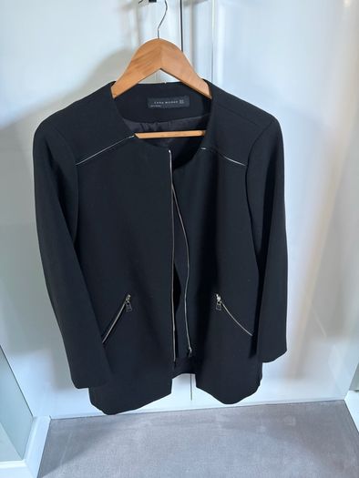 Zara black zip coat