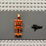 lego Star Wars sw0482 Battle Droid Commander minifigure- Dark Orange with Dot, Angled Arm and Straight Arm Image 2