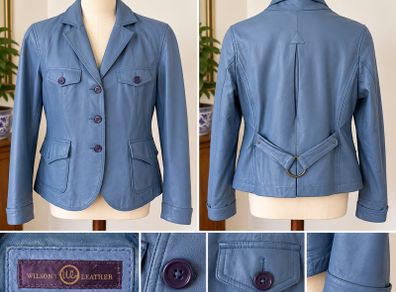 Wilsons Leather Powder Blue Tailored Blazer