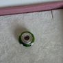 Pandora green glass charm with white flower design very good condition hallmarked Image 7