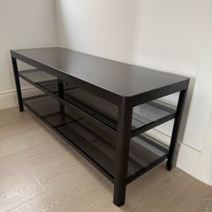 Black Glass TV Unit / TV Stand 120cm