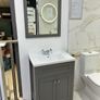 EX Display Appleby Matt Grey 600 Floor Standing unit, matching Plain mirror , basin , Mono mixer & Waste Image 2