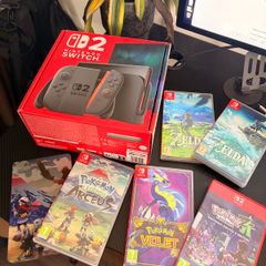 Switch 2 bundle with 5 games, 1 collectible game case and console carrying case