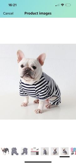 Dog Clothes,Dog Classic Striped Pajamas Soft Cotton Jumpsuit Pug French Bulldog Onesies Costume for Cats Puppy Small Medium Dogs(Black,XS