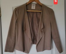 Bershka beige blazer suede