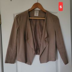 Bershka beige blazer suede