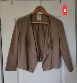 Bershka beige blazer suede