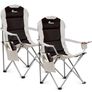 Padded Camping Chairs - Set of 2 Deluxe Folding Chairs with Cup Holder and Side Pockets, Holds up to 120kg - Lightweight 3.3kg per Chair - Black & Grey (FREE POSTAGE) Image 2