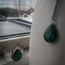 Malachite Crystal on a Salvaged Jagged Silver Bangle Image 3