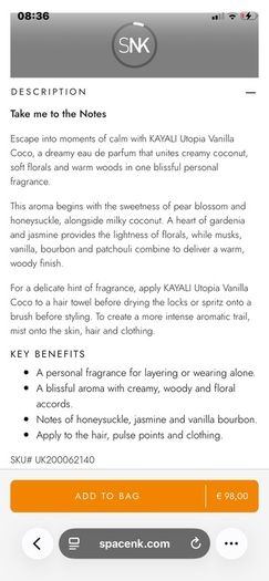 New Sealed KAY ALI Utopia Vanilla Coco Eau De Parfum 50ml