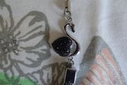 Phone key bag charm white swan