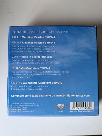 Johann Sebastian Bach - Sacred Choral Music (10CD, Brilliant Classics, Mint)