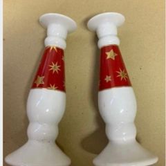 2 Fine China Candlesticks