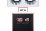 Magnetic Eyelashes with Magnetic Eyeliner and Tweezer - 3 Pair Set - Long Lashes - Size 6D-90