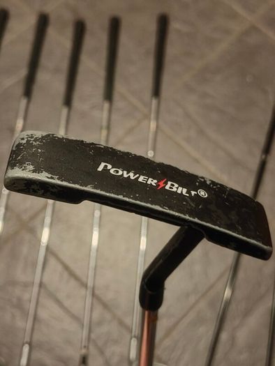golf clubs trolley and bag