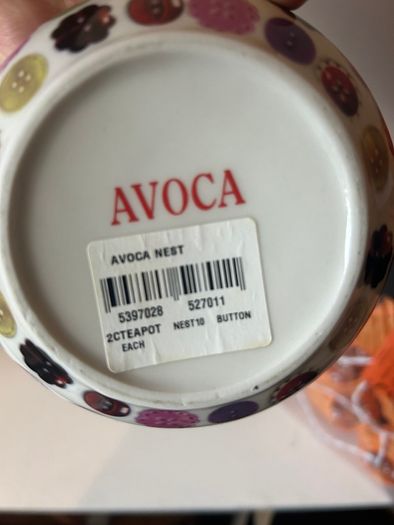 AVOCA Buttons Tea Pot
