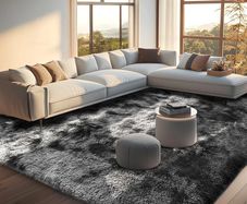 Rugs Living Room  160x230cm Dark Grey Large Rug for Living Room - Ultra Soft Fluffy Shaggy Rugs for Bedroom, Indoor Nursery Carpets for Kids Room Home Decor, Non Shedding, Anti-Slip Backing