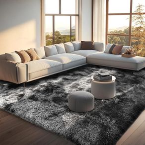 Rugs Living Room  160x230cm Dark Grey Large Rug for Living Room - Ultra Soft Fluffy Shaggy Rugs for Bedroom, Indoor Nursery Carpets for Kids Room Home Decor, Non Shedding, Anti-Slip Backing