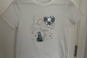 [clothes for adults] BNwT white T-shirt with pearls &amp; sequins, size L/XL