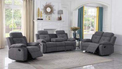 3+1+1 grey fabric sofa