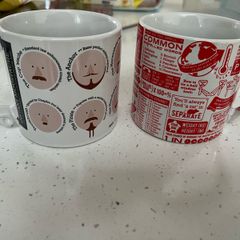 Novelty mugs and shot glass
