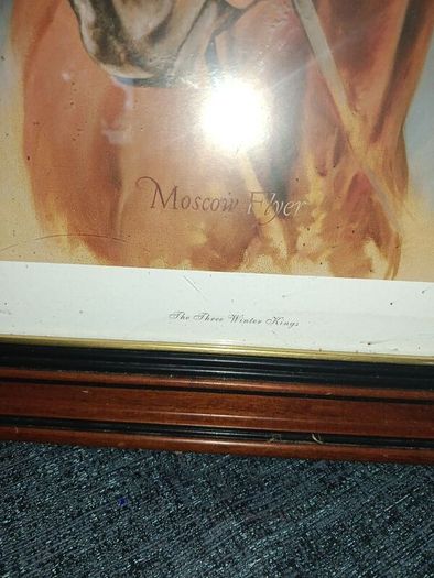 The Three Winter Kings" Framed Horse Racing Print (Hardy Eustace, Moscow Flyer, Kicking King)