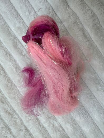 My Little Pony Cheerilee Ponytails 2008 Purple Pink Brushable approx. 10 cm. Used Please see photos