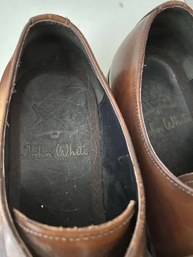 John White tan brown Moore leather shoes, Size 9, EU 43, dress shoe